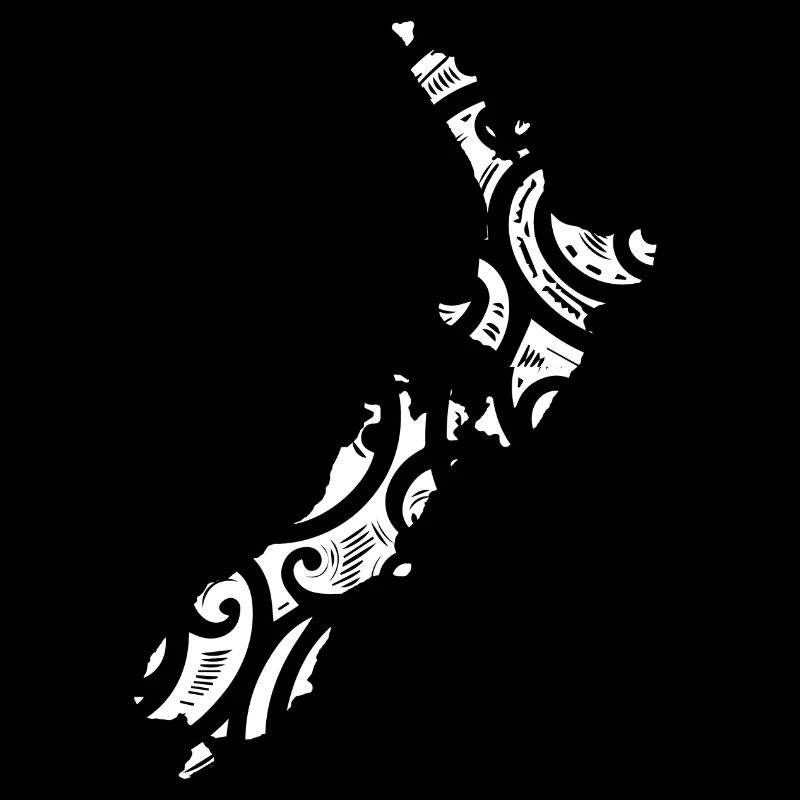 Tatouage de modèle de conception maori de carte de Nouvelle-Zélande