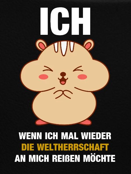 Kuscheliger Hamster mit Text Botschaft
