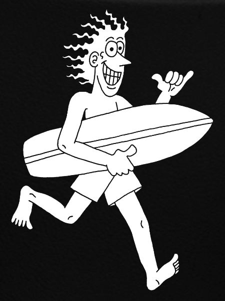 Ungeduldiger Surfer (weiß)