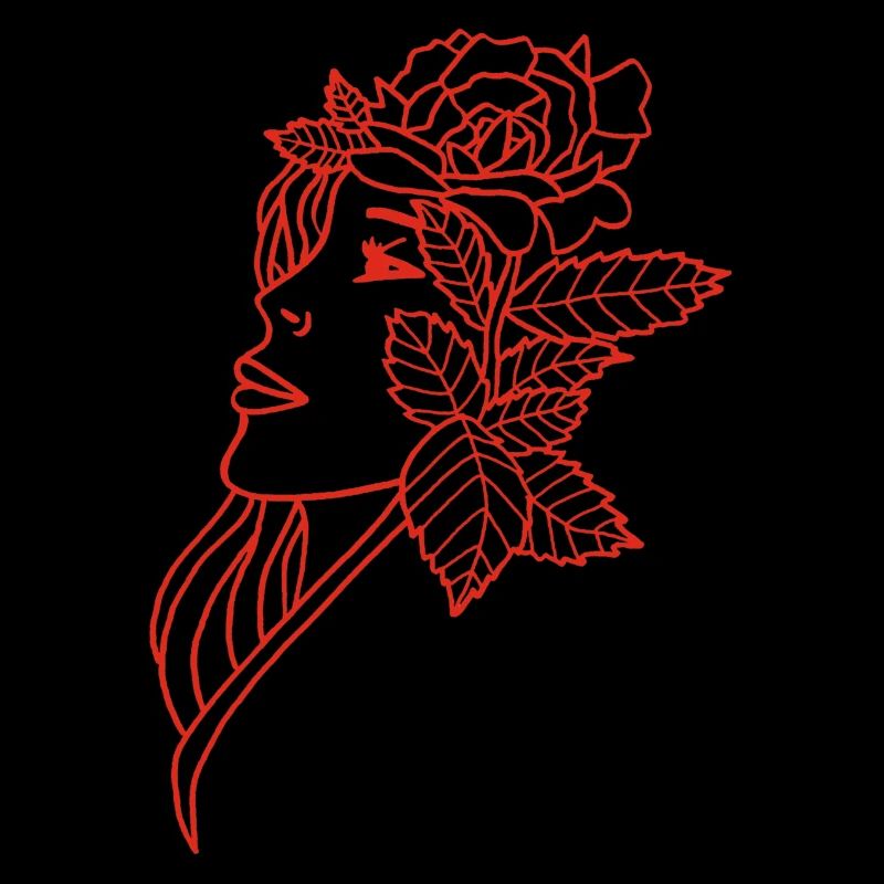 Die Dame und die Rose (rot)