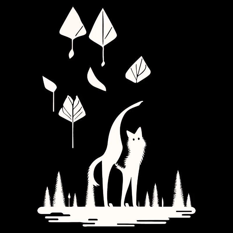 Renard dans la forêt de feuilles