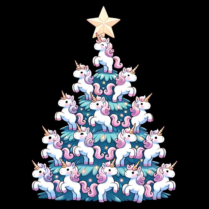 Einhorn Weihnachtsbaum Design