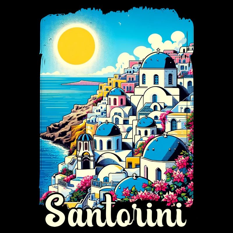Santorin, Grèce, océan, volcan Akrotiri