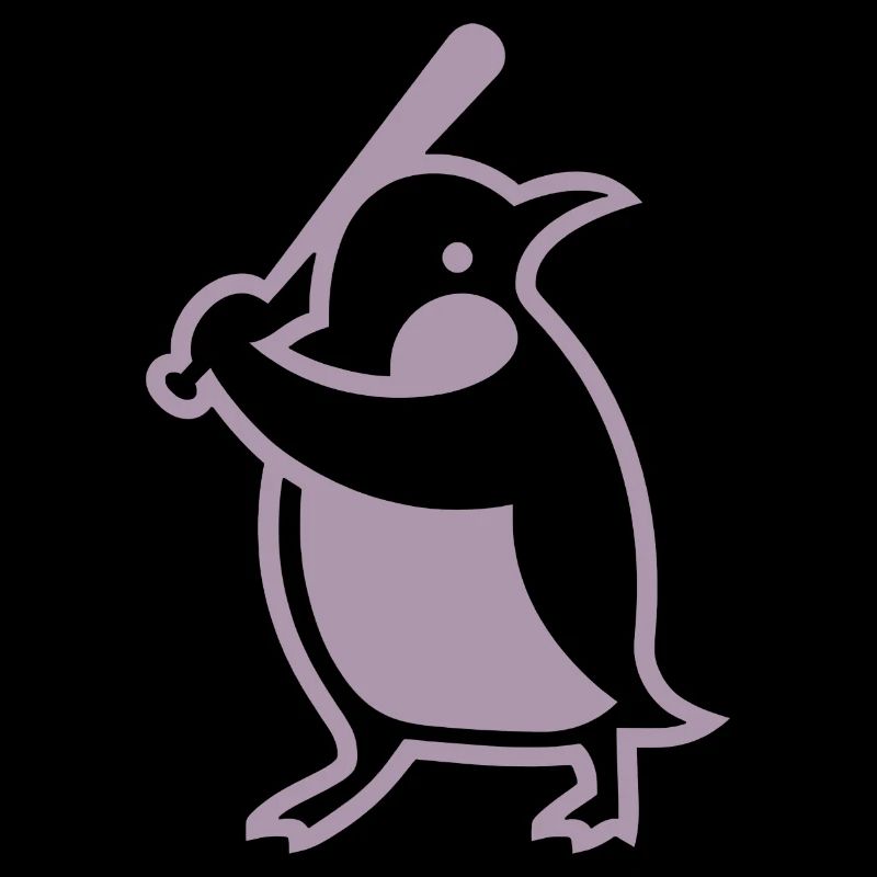 Penguin Baseball Player Silhouette