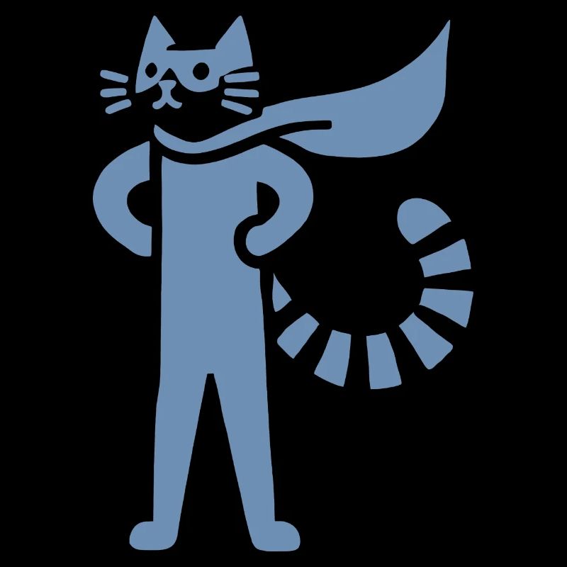 Katzen Superheld Held Silhouette Umhang