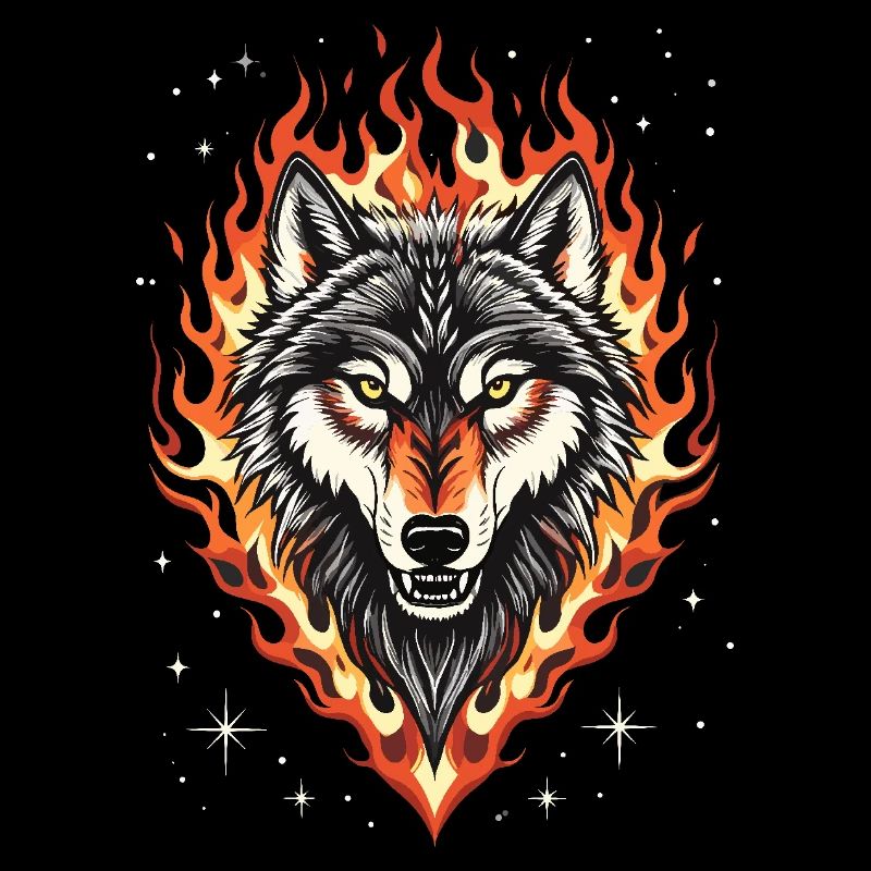 Wolf and Flames