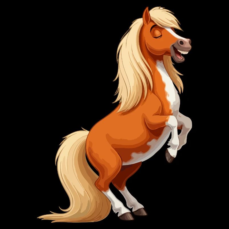 Shetlandpony bäumt sich auf