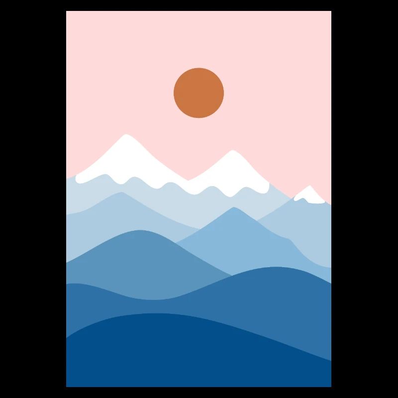 Paysage de montagne rose