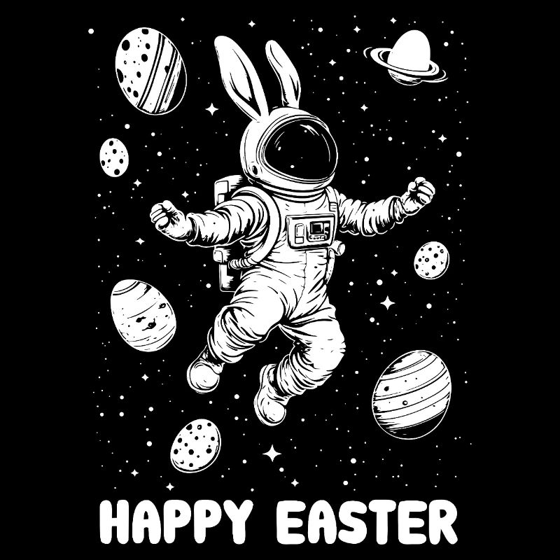 Happy Easter - Osterhase - Osterei - Weltall