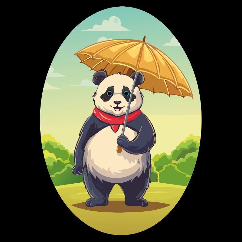 Charmanter Panda mit Regenschirm