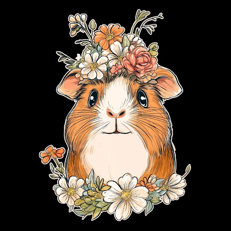 Meerschweinchen mit Blumen