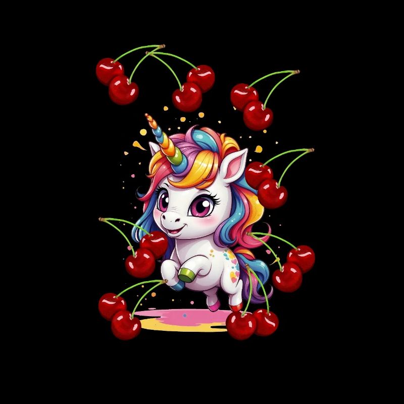 80s 90s Unicorn Unicorns Cherries Retro Summer