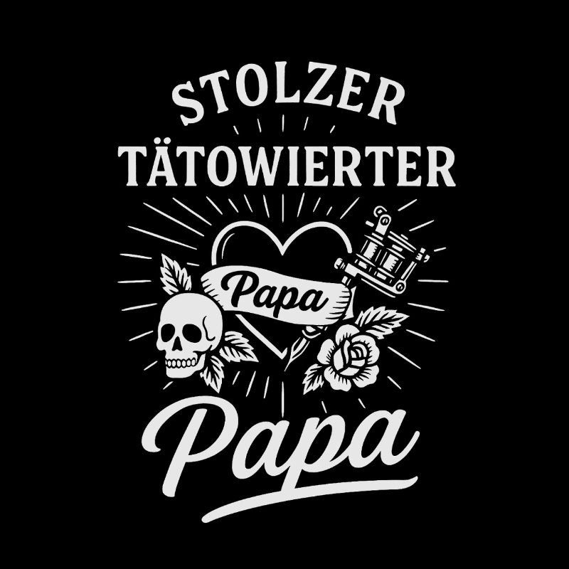 Tätowierter Papa T-Shirt - Vatertagsgeschenk