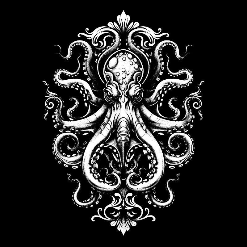 Octopus Ornament – Tattoo in White