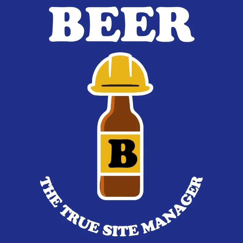 Beer bottle with construction helmet