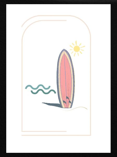 Surfboard Sunrise Design