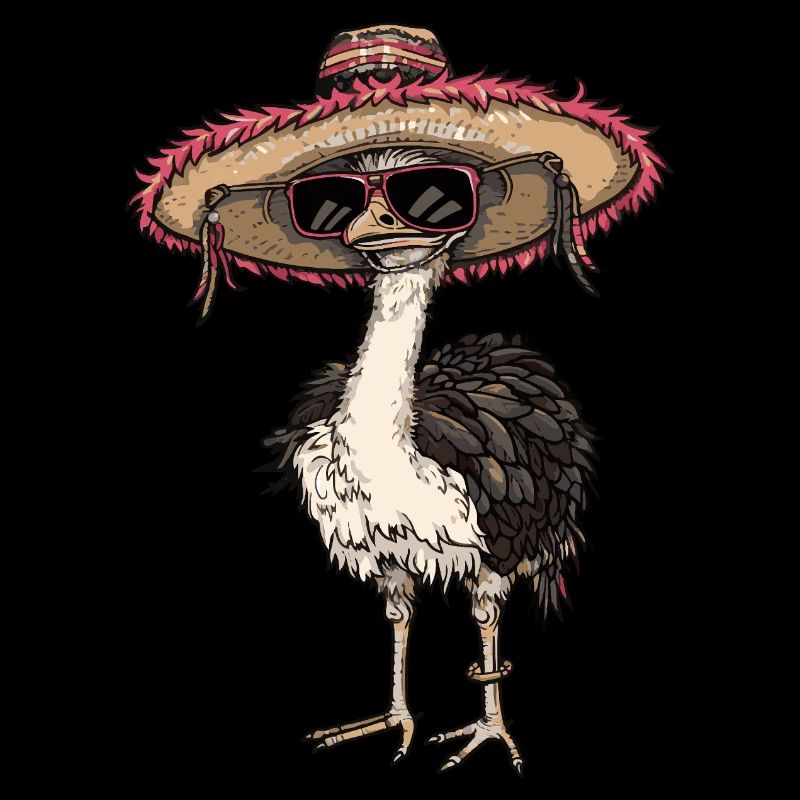 Strauß Comic Lustig Sombrero
