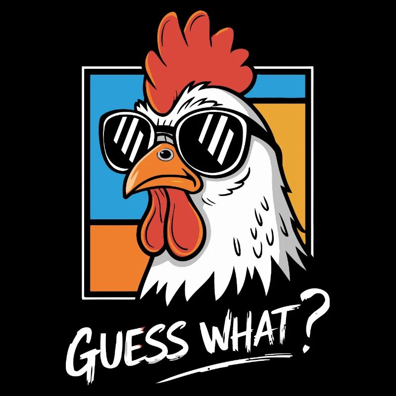Funny Rooster with Sunglasses Print