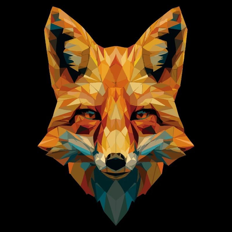 Fox in low-poly style – Geometric art.
