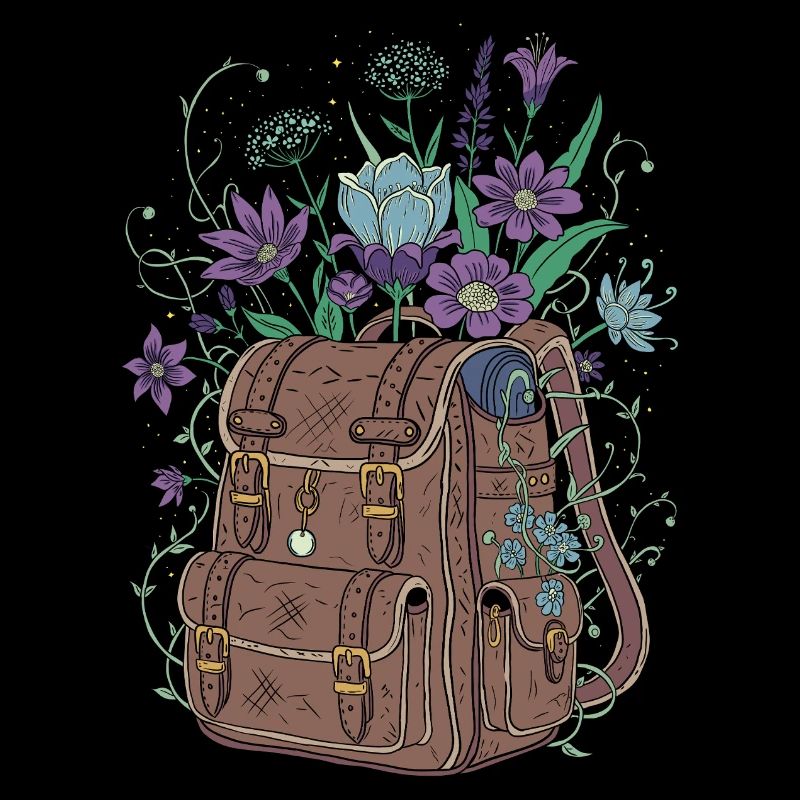 Sac à dos avec des fleurs