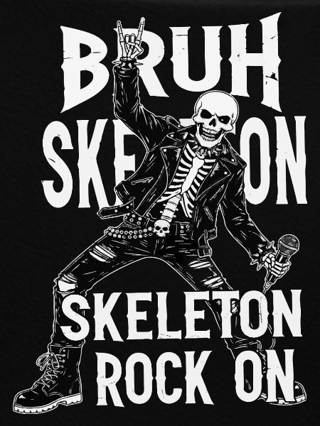 Skeleton Rock Leather Punk