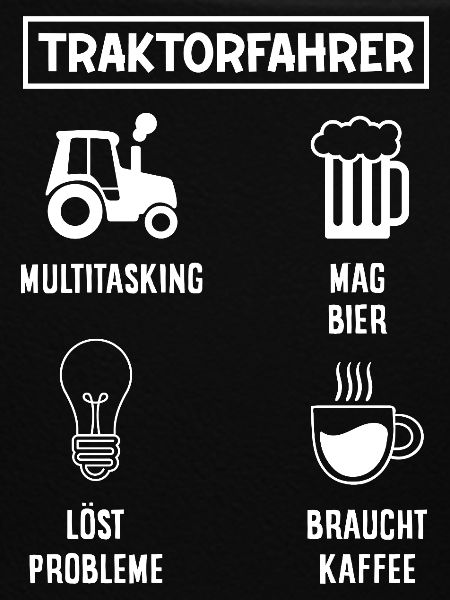Traktorfahrer Kaffee Bier Multitasking