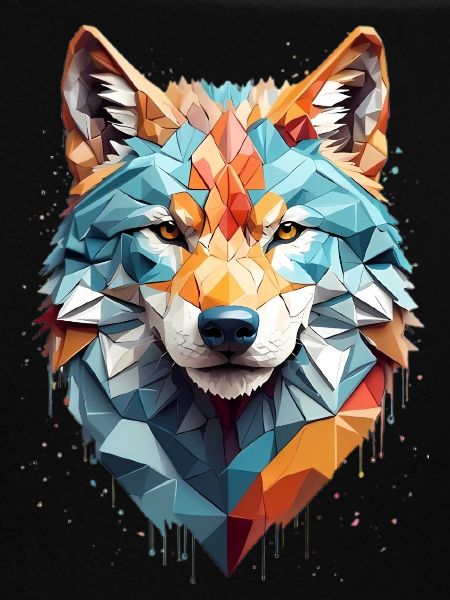 Geometric Wolf Head