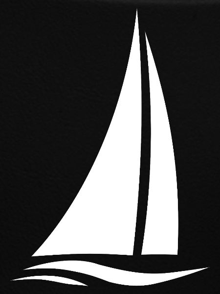 White sailboat over waves