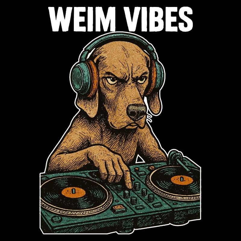 Weimaraner DJ: Retro Music Design – Weim Vibes