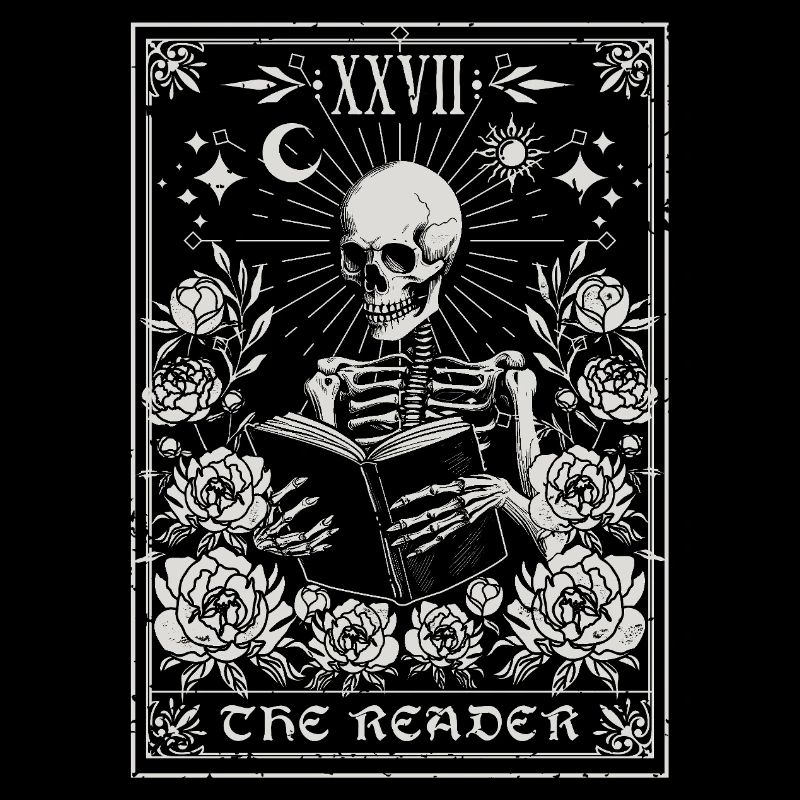 The Reader Tarot - Gothic Skeleton Among Flowers