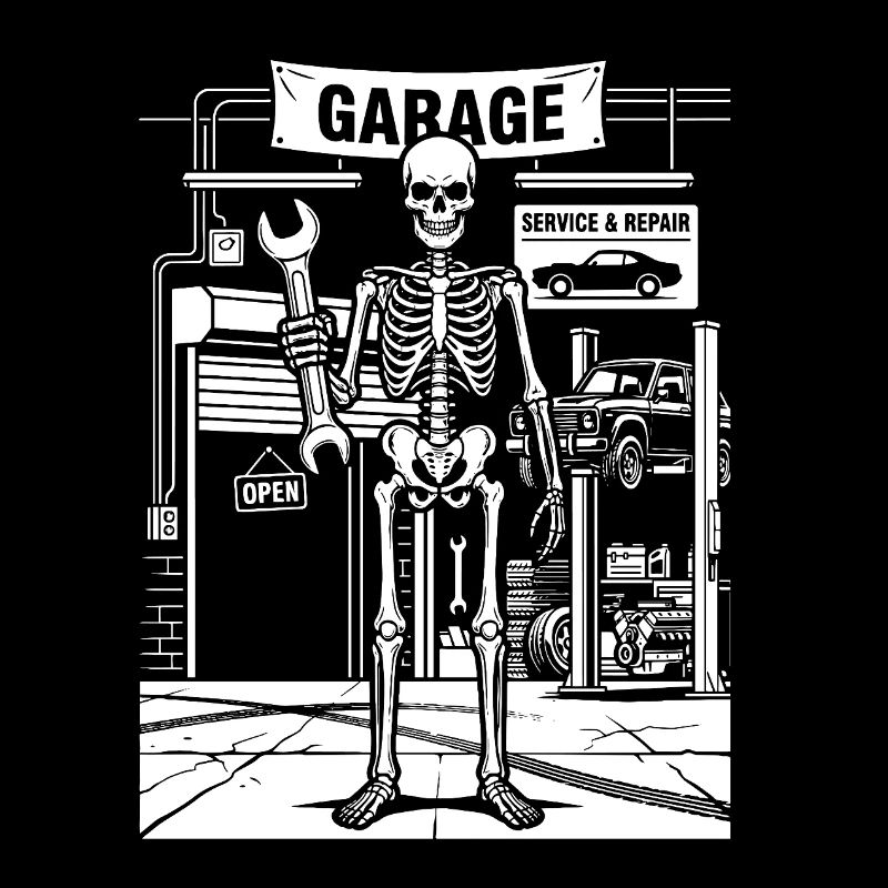 Skeleton in the Garage Auto Shop
