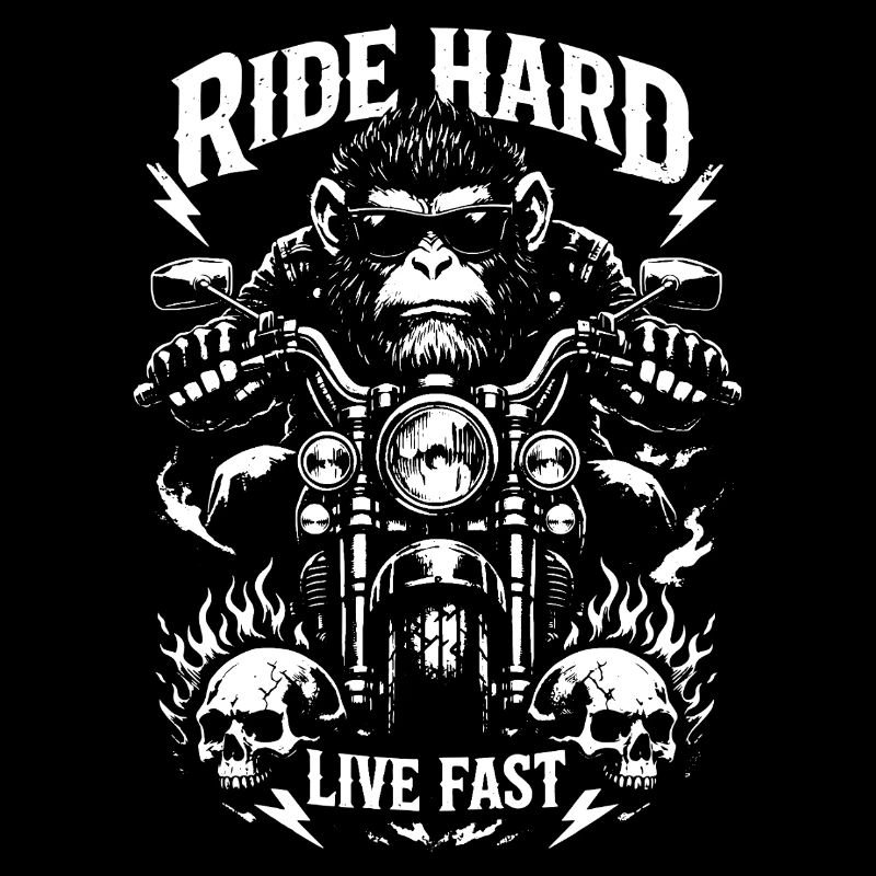 Ride Hard Monkey on Bike