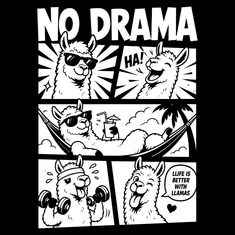 No Drama Lama Comic Design