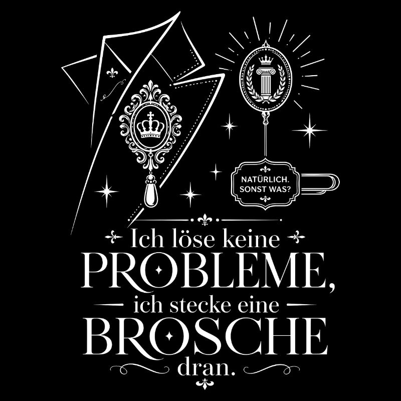 Ich stecke eine Brosche dran