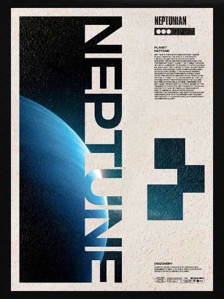 Neptune Retro Space Poster
