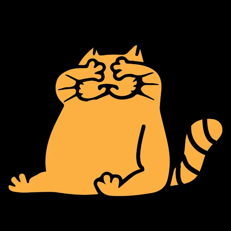 Orange silhouetteCat blind funny see nothing