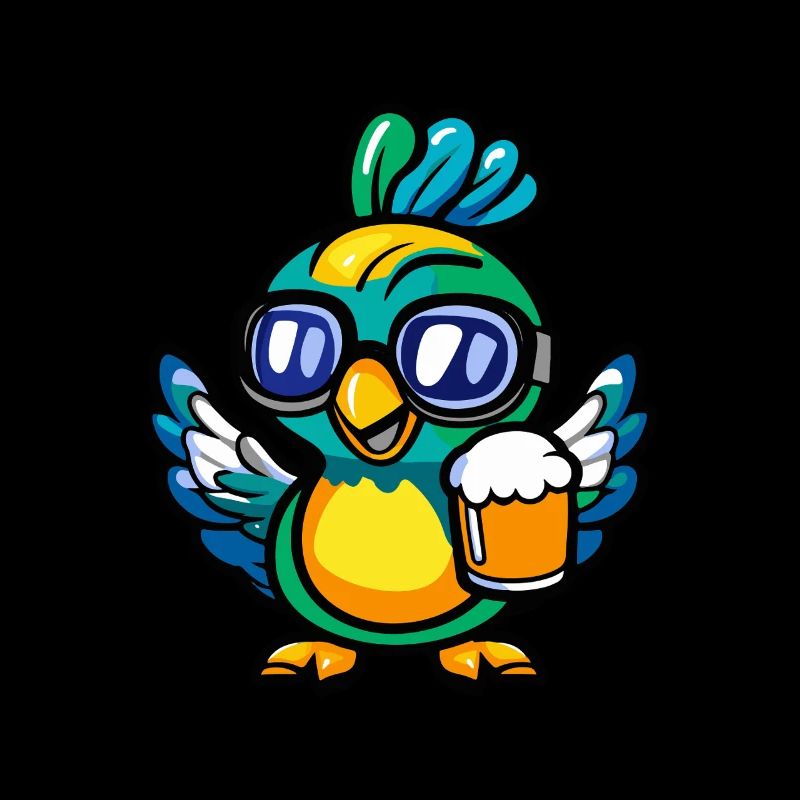 Peacock Bird Après Ski Bière Bande Dessinée