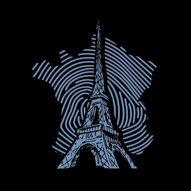 Blaue Eiffelturm Silhouette minimalistisch Paris