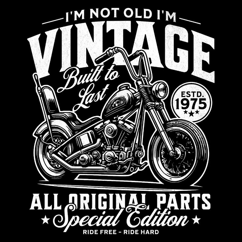 1975 Vintage Motorcycle Birthday Gift