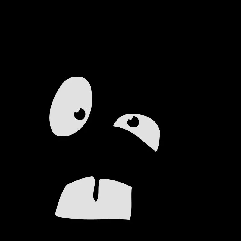 Lächelndes Comic Gesicht mit großen Hasenzähnen