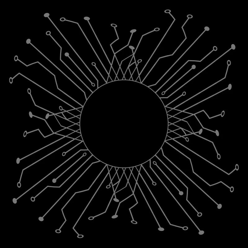 round circle logo design cool circuit wire date
