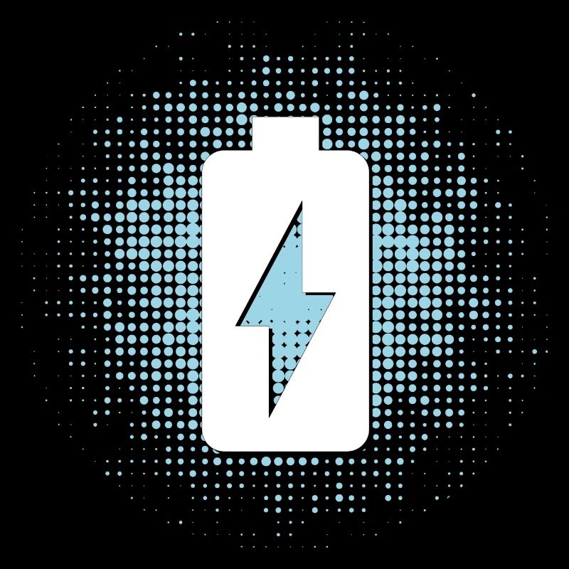 Battery symbol with dots background