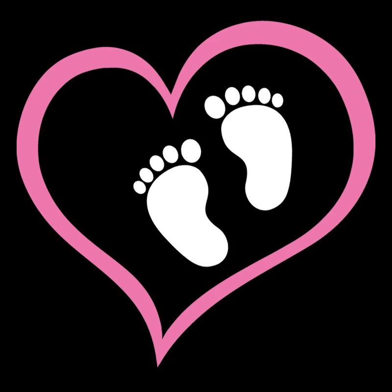 Empreinte de bébé fille avec cœur