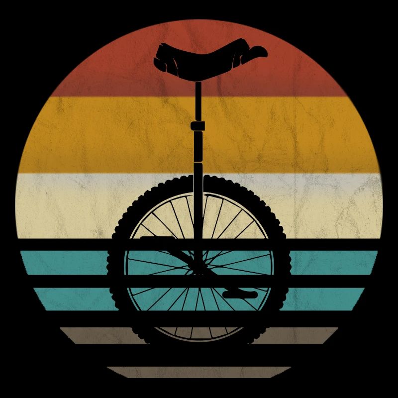 Einrad Einradfahrer Fahrrad Kinder Mädchen retro