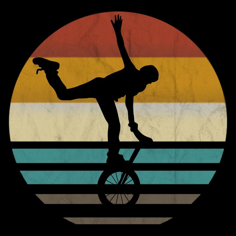 Einrad Einradfahrer Fahrrad Kinder Mädchen retro