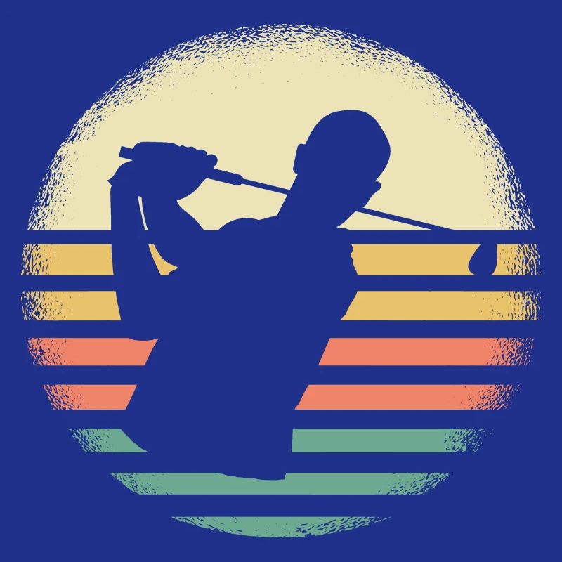 Golf Golfer Retro Sunset Design
