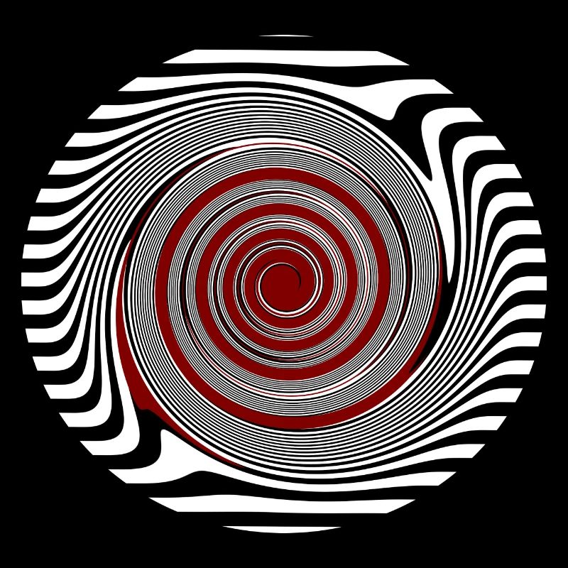 Red Mandala Spiral Pattern Snail