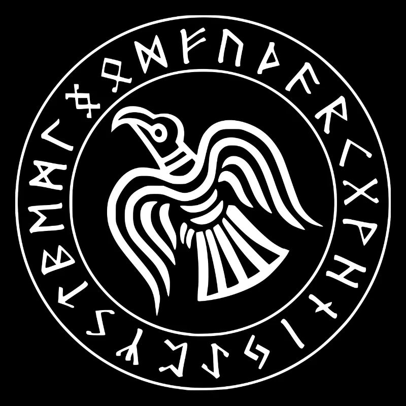 Odin es Raven - Rune - Mythology Viking Pagan