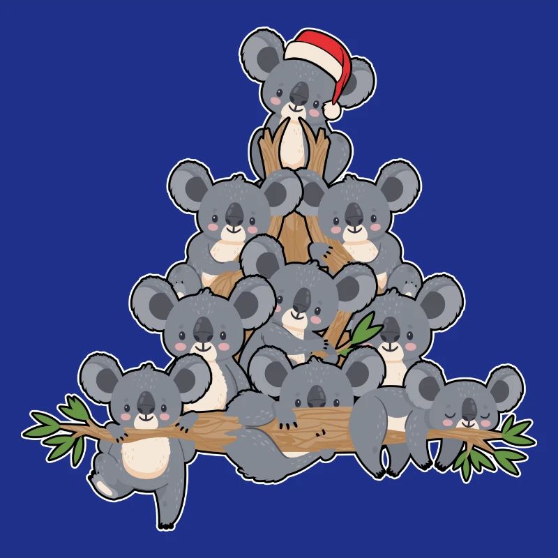 Christmas Tree Koala with Lights Penguin Fun