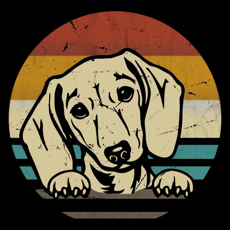 Teckel Race Teckel Teckel 70s 80s rétro